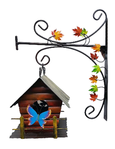 Casita de pájaros con pie...