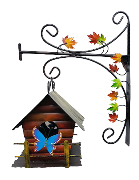 Casita de pájaros con pie de amigo