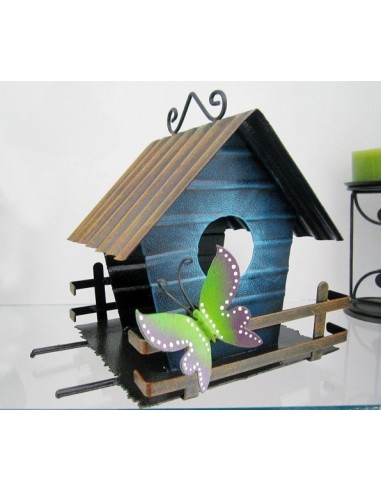 Casita de pájaros con pie de amigo