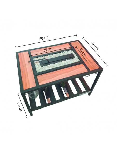 Mesa Chimenea listón arriba