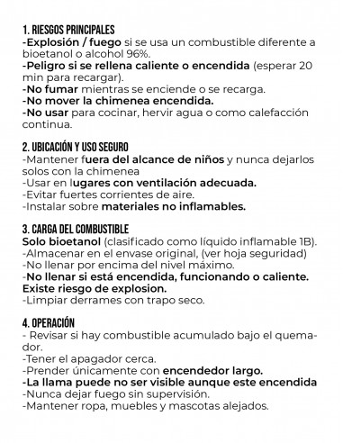 Mesa Chimenea listón arriba y abajo