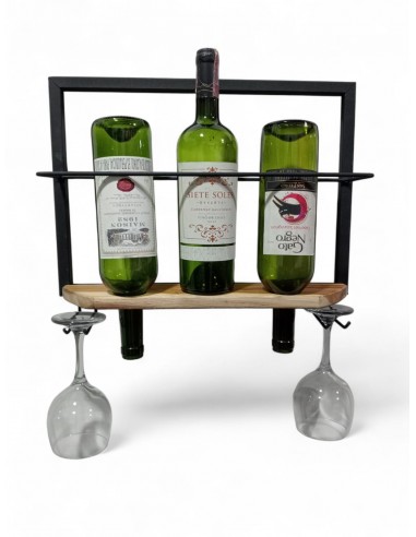 Portavinos en metal y madera - Vinea...