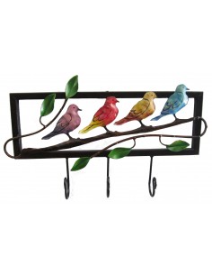 Perchero cuarteto de pajaros